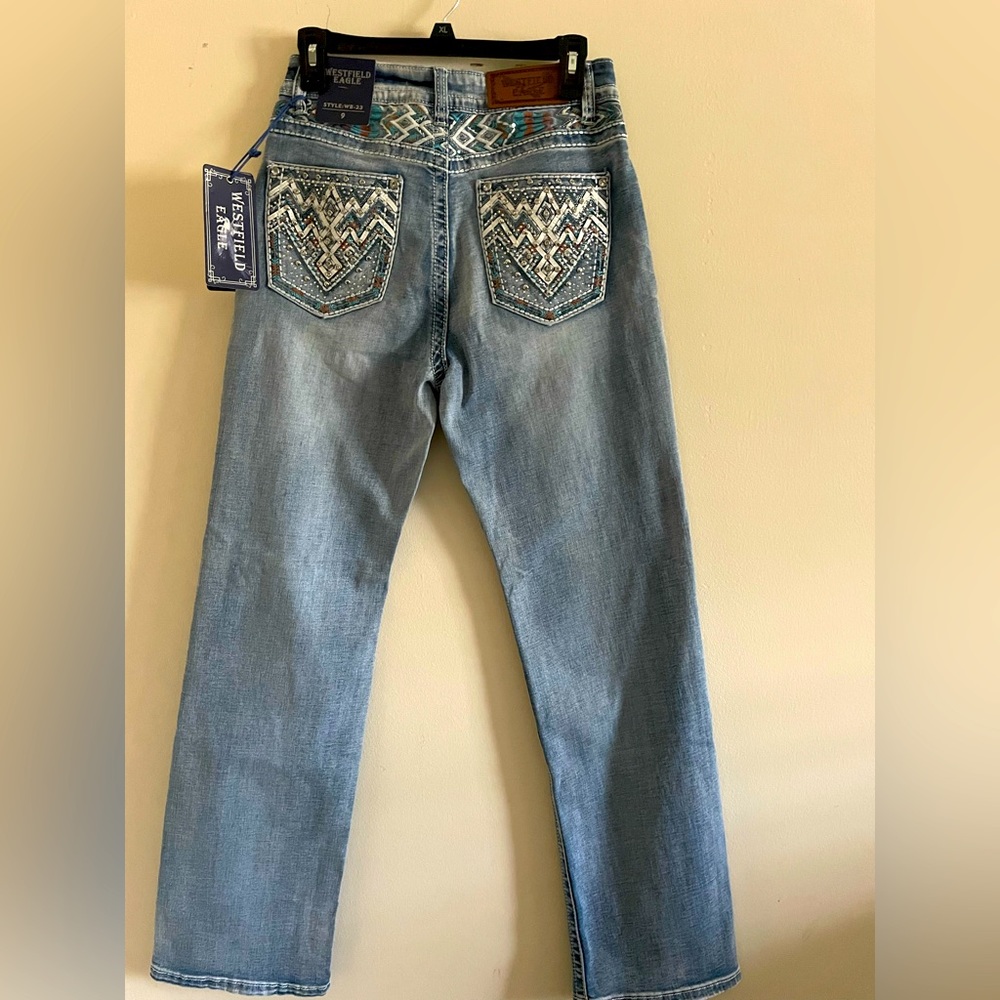 New! Bedazzled Westfield Eagle Junior Jeans
